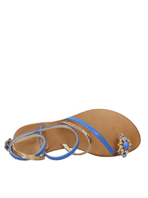 Sandali flat infradito in pelle EMANUELA CARUSO | R05/DT10TAMPCUOIBLU-ORO